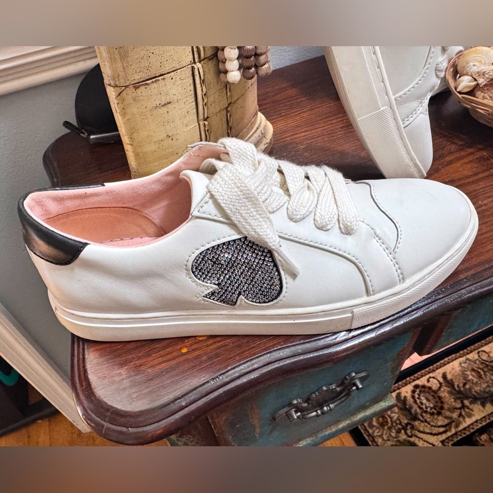 Kate Spade White and Black Sneakers 8.5B